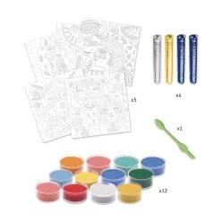 DJECO Glitter Zand Animal Totem 8 Jr+ -Creatieve Speelgoed Winkel DJECOglitterzandanimaltotemdj08633b