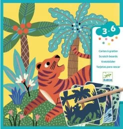 DJECO Krasfolie Kaarten Grote Dieren 3 Jr+