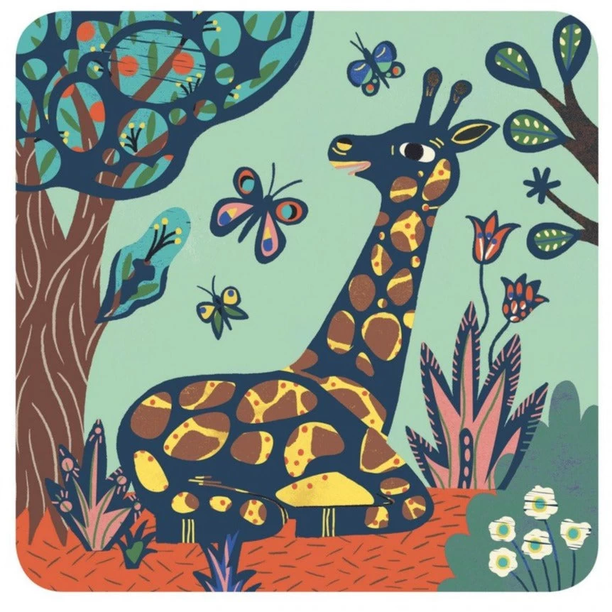 DJECO Krasfolie Kaarten Grote Dieren 3 Jr+ 2 DJECO Krasfolie Kaarten Grote Dieren 3 Jr+ - Afbeelding 2