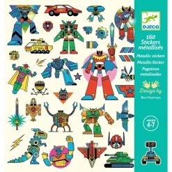 DJECO Stickers Robots Metallic 4 Jr+