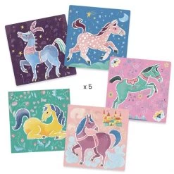 DJECO Tekensjablonen Paarden 4 Jr+ -Creatieve Speelgoed Winkel DJECOtekensjablonenpaarden4jr DJ08915a