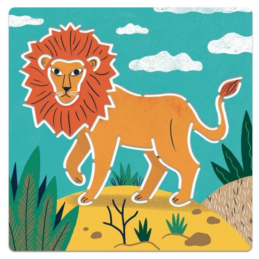 DJECO Tekensjablonen Wilde Dieren 4 Jr+ 2 DJECO Tekensjablonen Wilde Dieren 4 Jr+ - Afbeelding 2