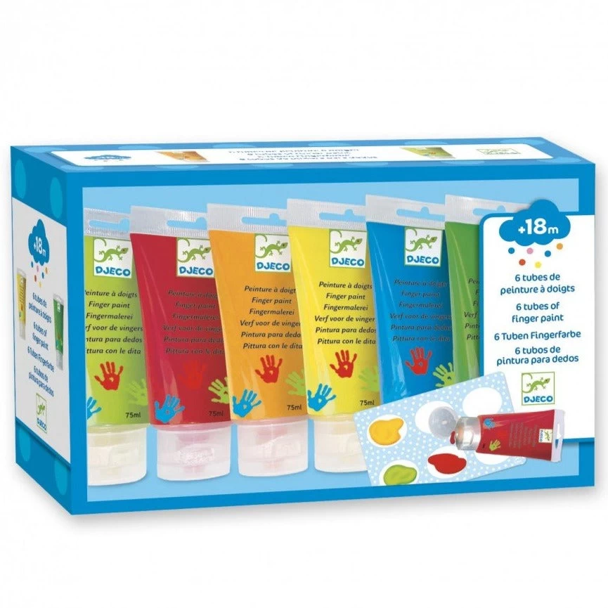 DJECO Vingerverf 6 X 75ml 18 Mnd+ 1 DJECO Vingerverf 6 X 75ml 18 Mnd+