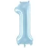 Folie Ballon Cijfer 1 Blauw 86 Cm