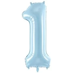 Folie Ballon Cijfer 1 Blauw 86 Cm