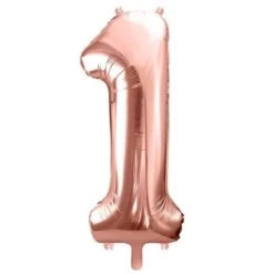 Folie Ballon Cijfer 1 Roze 86 Cm