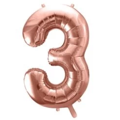 Folie Ballon Cijfer 3 Roze 86 Cm