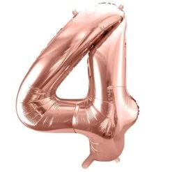 Folie Ballon Cijfer 4 Roze 86 Cm