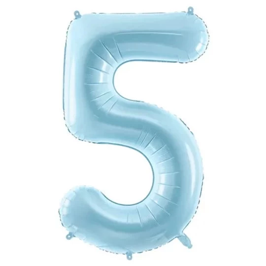 Folie Ballon Cijfer 5 Blauw 86 Cm 1 Folie Ballon Cijfer 5 Blauw 86 Cm