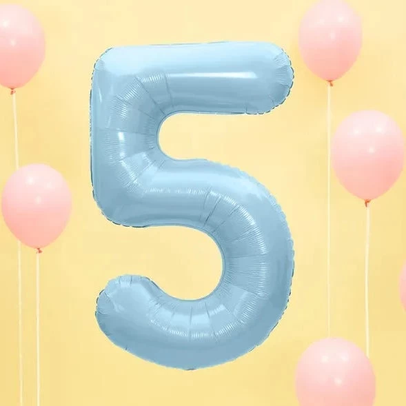Folie Ballon Cijfer 5 Blauw 86 Cm 2 Folie Ballon Cijfer 5 Blauw 86 Cm - Afbeelding 2