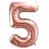 Folie Ballon Cijfer 5 Roze 86 Cm