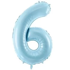 Folie Ballon Cijfer 6 Blauw 86 Cm