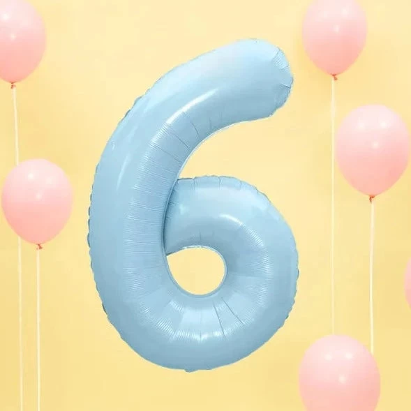 Folie Ballon Cijfer 6 Blauw 86 Cm 2 Folie Ballon Cijfer 6 Blauw 86 Cm - Afbeelding 2