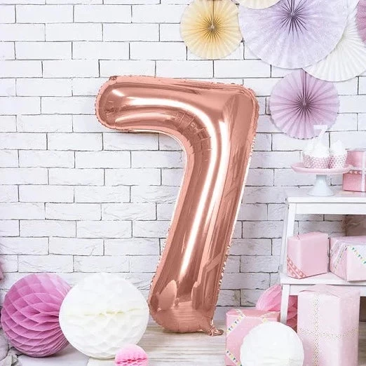 Folie Ballon Cijfer 7 Roze 86 Cm 2 Folie Ballon Cijfer 7 Roze 86 Cm - Afbeelding 2