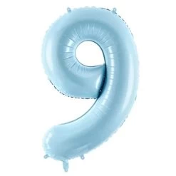 Folie Ballon Cijfer 9 Blauw 86 Cm