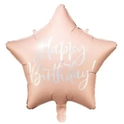 Folie Ballon Ster Happy Birthday Roze 40 Cm