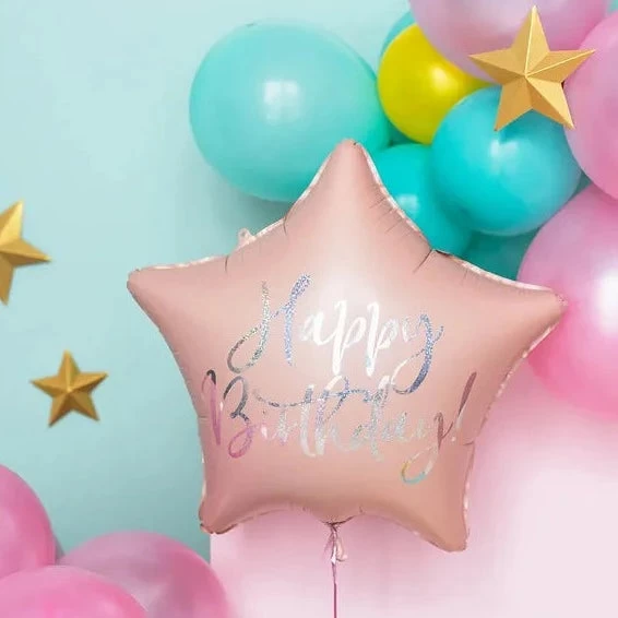 Folie Ballon Ster Happy Birthday Roze 40 Cm 2 Folie Ballon Ster Happy Birthday Roze 40 Cm - Afbeelding 2