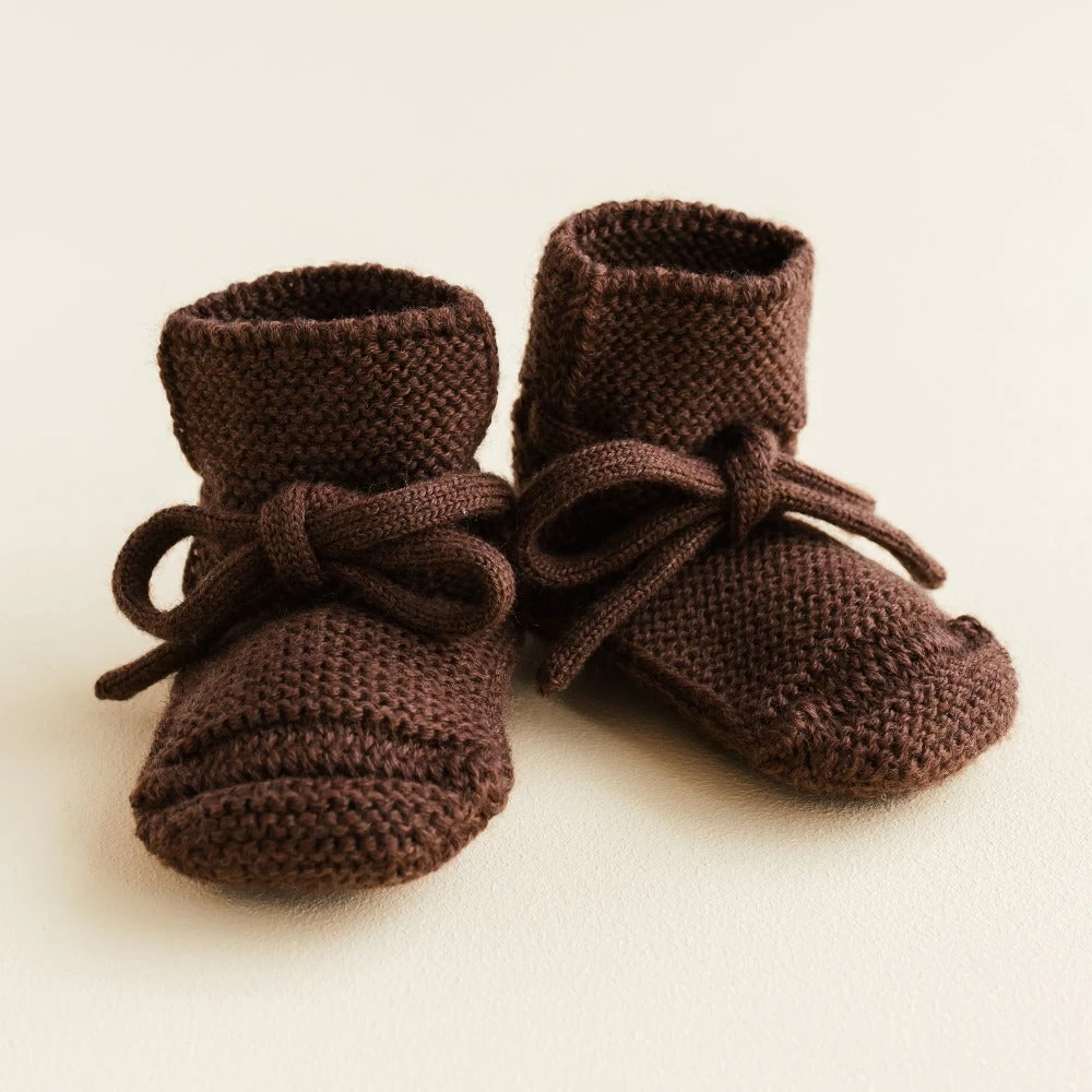 HVID Slofjes Dark Brown 0-9 Mnd 1 HVID Slofjes Dark Brown 0-9 Mnd