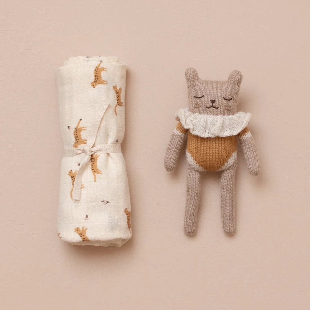 Main Sauvage Knuffel Kitten Ochre 2 Main Sauvage Knuffel Kitten Ochre - Afbeelding 2