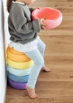 Stapelstein Stapelstenen Regenboog Pastel 6 Stks -Creatieve Speelgoed Winkel StapelsteinstapelstenenRegenboogpastelatmos1