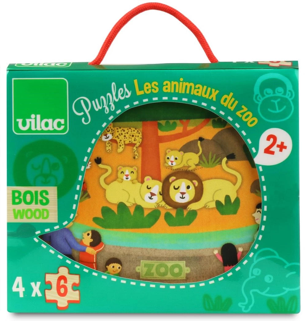VILAC Puzzel Dierentuin 2jr+ / 4 X 6 Stks